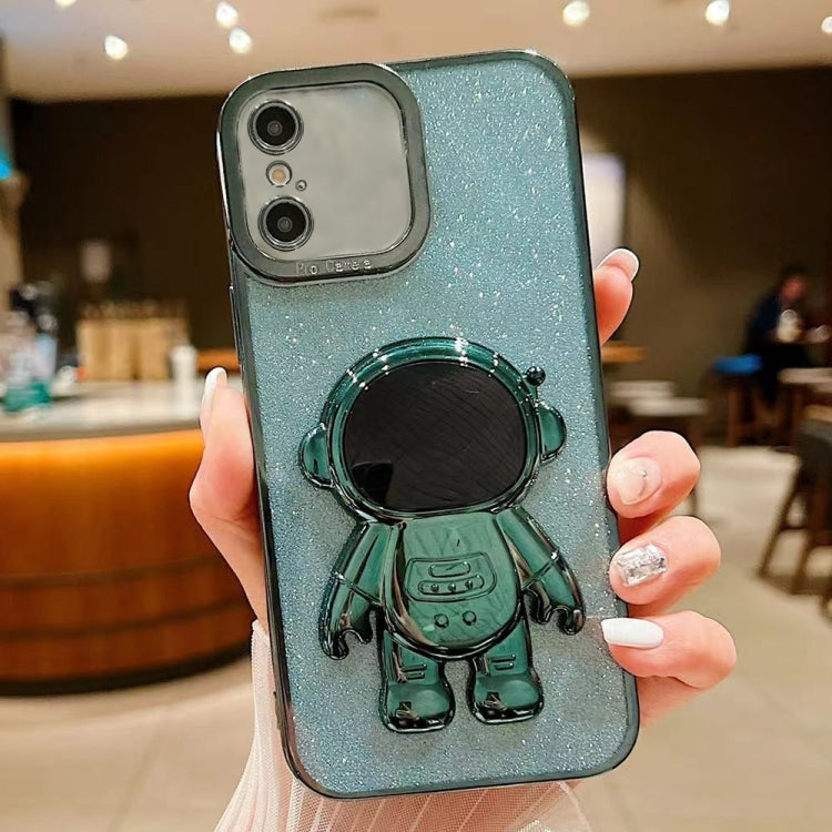 Glitter Electroplating Astronaut Holder Phone Case, For iPhone 11 Pro, For iPhone XR, For iPhone XS Max, For iPhone X / XS