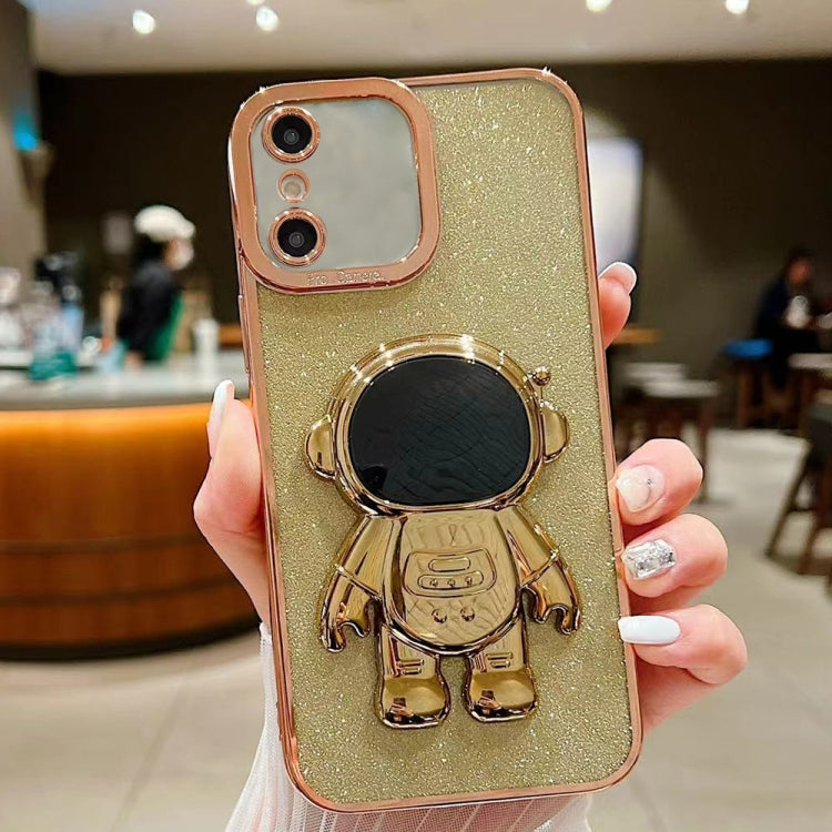 Glitter Electroplating Astronaut Holder Phone Case, For iPhone 11 Pro, For iPhone XR, For iPhone XS Max, For iPhone X / XS