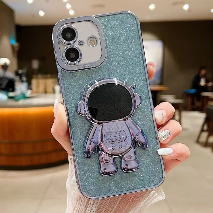 Glitter Electroplating Astronaut Holder Phone Case, For iPhone 16 Pro Max, For iPhone 16 Pro, For iPhone 16 Plus, For iPhone 16, For iPhone 15 Pro Max