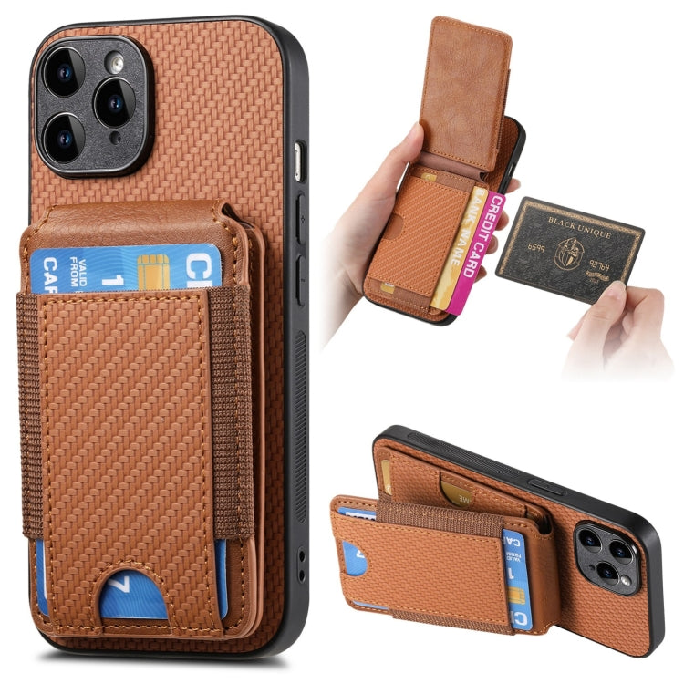 Carbon Fiber Vertical Flip Wallet Stand Phone Case, For iPhone 11 Pro Max, For iPhone 11, For iPhone 11 Pro, For iPhone XR, For iPhone XS Max, For iPhone 7 / 8 / SE 2022