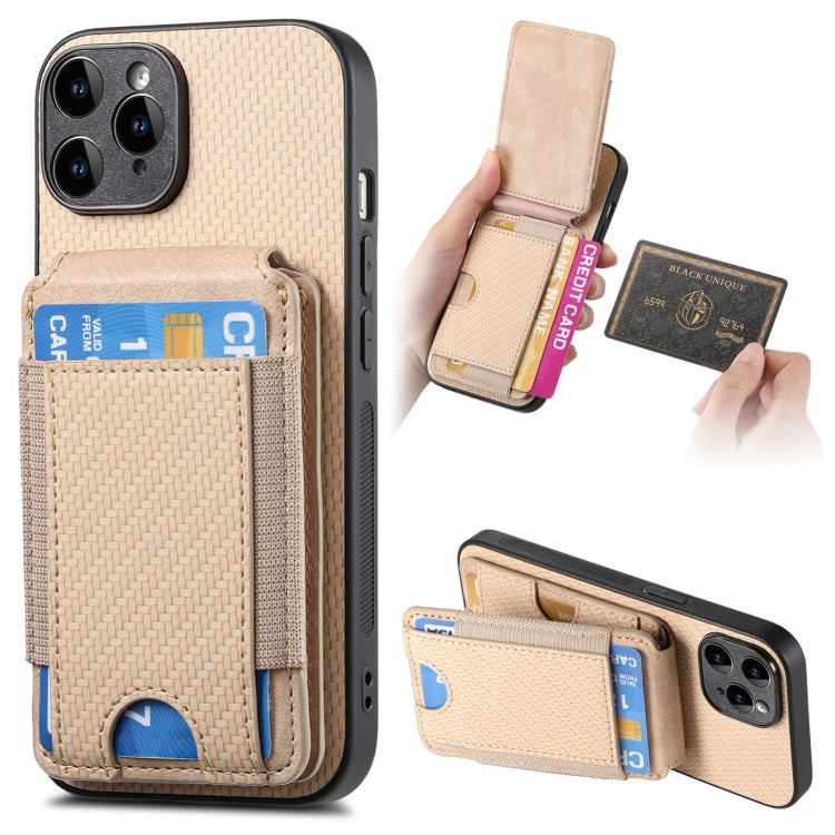 Carbon Fiber Vertical Flip Wallet Stand Phone Case