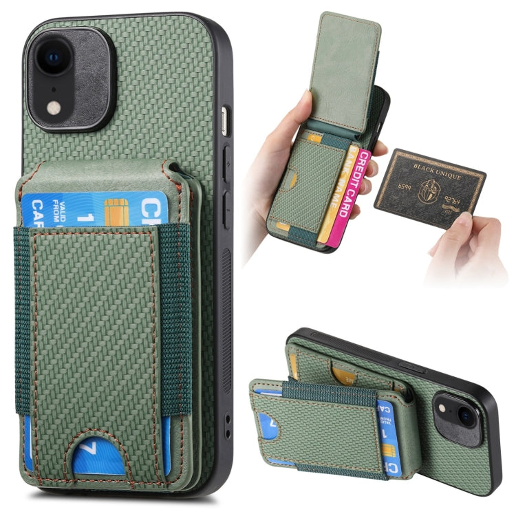 Carbon Fiber Vertical Flip Wallet Stand Phone Case, For iPhone 11 Pro Max, For iPhone 11, For iPhone 11 Pro, For iPhone XR, For iPhone XS Max, For iPhone 7 / 8 / SE 2022