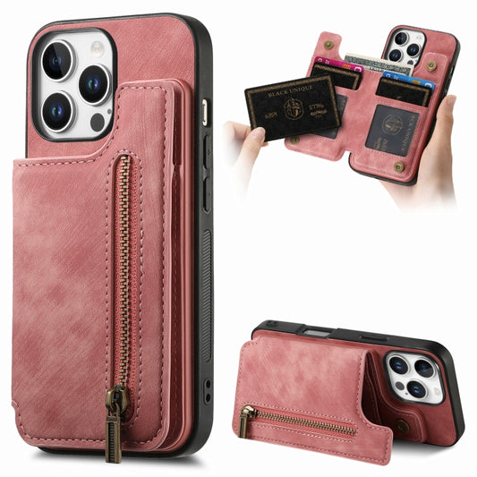 Retro Leather Zipper Wallet Back Phone Case, For iPhone 16 Pro Max, For iPhone 16 Pro, For iPhone 16 Plus, For iPhone 16