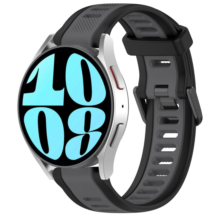 20mm Two Color Textured Silicone Watch Band, For Samsung Galaxy Watch 6 Classic 47mm, For Samsung Galaxy Watch 6 44mm
