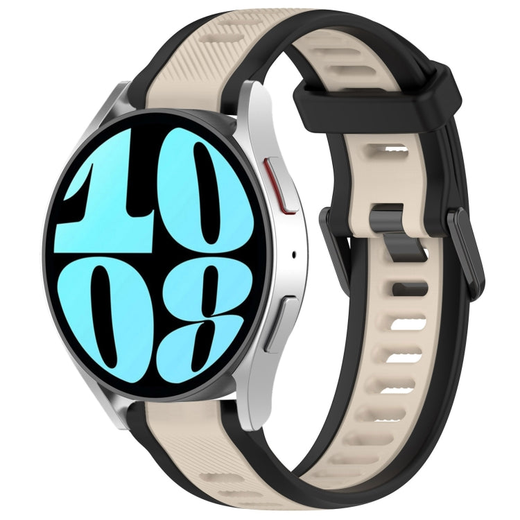 20mm Two Color Textured Silicone Watch Band, For Samsung Galaxy Watch 6 Classic 47mm, For Samsung Galaxy Watch 6 44mm