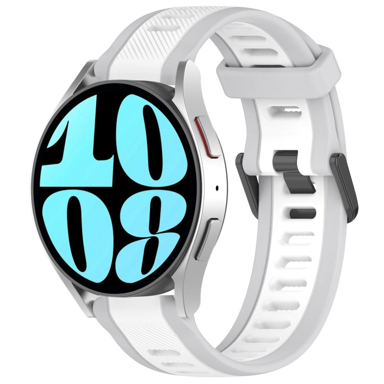 20mm Two Color Textured Silicone Watch Band, For Samsung Galaxy Watch 6 Classic 47mm, For Samsung Galaxy Watch 6 44mm