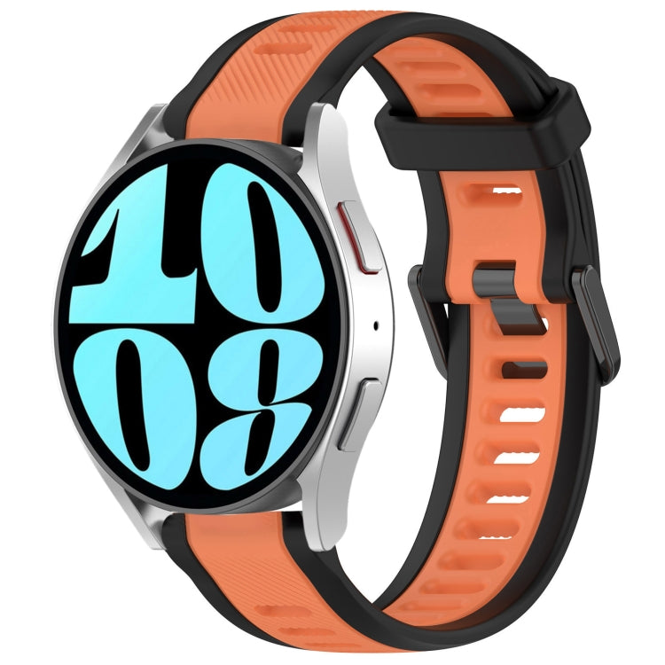 20mm Two Color Textured Silicone Watch Band, For Samsung Galaxy Watch 6 40mm, For Samsung Galaxy Watch 6 Classic 43mm