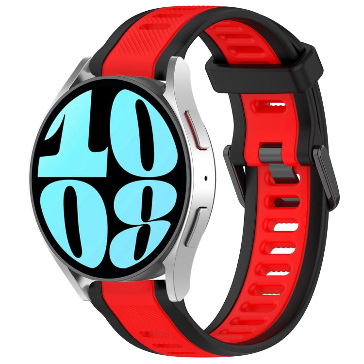 20mm Two Color Textured Silicone Watch Band, For Samsung Galaxy Watch 6 40mm, For Samsung Galaxy Watch 6 Classic 43mm