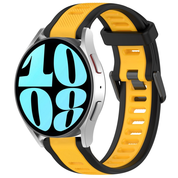 20mm Two Color Textured Silicone Watch Band, For Samsung Galaxy Watch 6 40mm, For Samsung Galaxy Watch 6 Classic 43mm