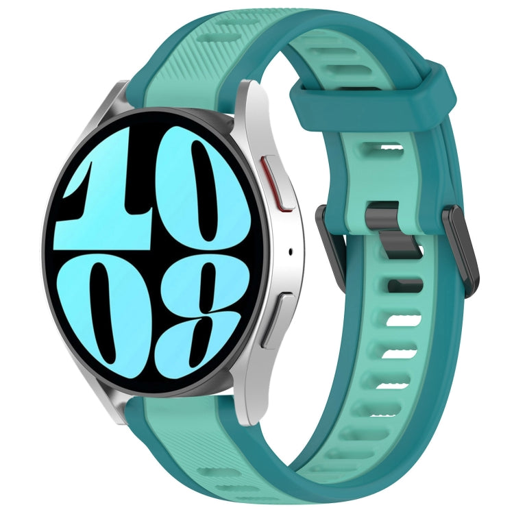 20mm Two Color Textured Silicone Watch Band, For Samsung Galaxy Watch 6 40mm, For Samsung Galaxy Watch 6 Classic 43mm