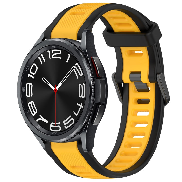 20mm Two Color Textured Silicone Watch Band, For Samsung Galaxy Watch 6 Classic 47mm, For Samsung Galaxy Watch 6 44mm