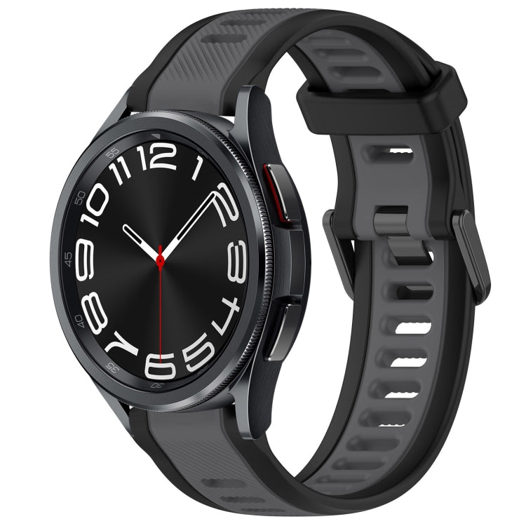 20mm Two Color Textured Silicone Watch Band, For Samsung Galaxy Watch 6 Classic 47mm, For Samsung Galaxy Watch 6 44mm