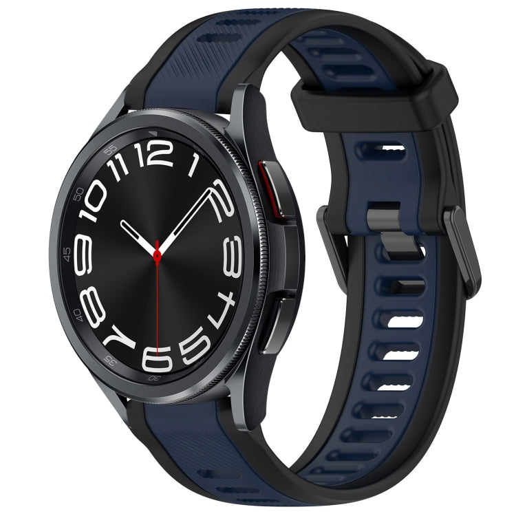 20mm Two Color Textured Silicone Watch Band, For Samsung Galaxy Watch 6 40mm, For Samsung Galaxy Watch 6 Classic 43mm