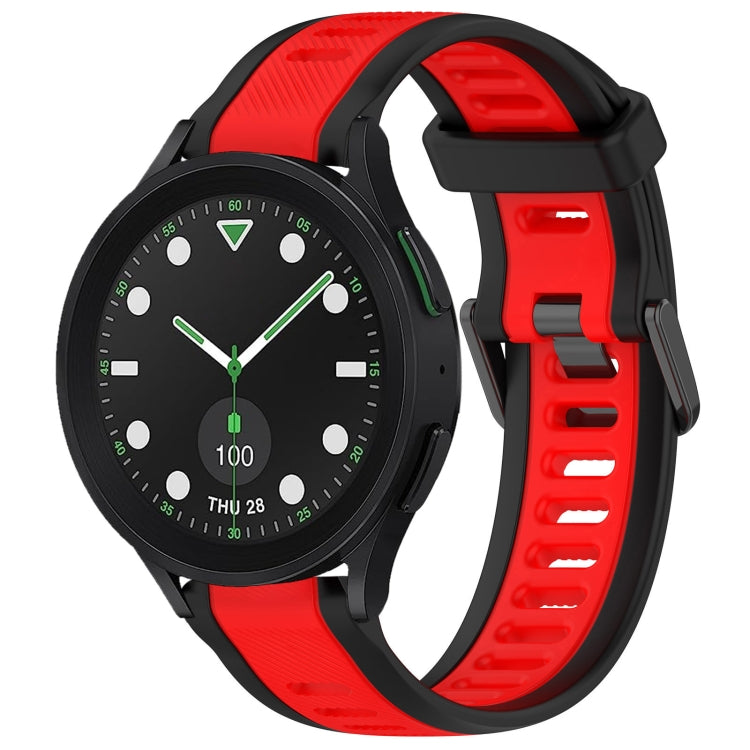 20mm Two Color Textured Silicone Watch Band, For Samsung Galaxy watch 5 Pro Golf Edition, For Samsung Galaxy watch 5 Golf Edition