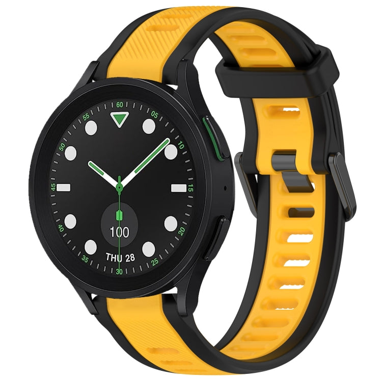 20mm Two Color Textured Silicone Watch Band, For Samsung Galaxy watch 5 Pro Golf Edition, For Samsung Galaxy watch 5 Golf Edition