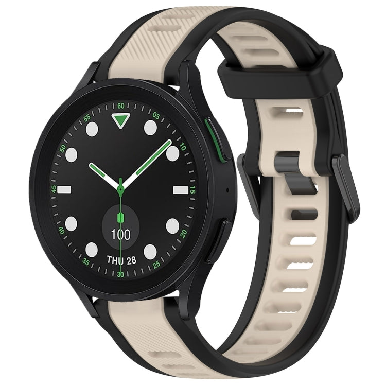 20mm Two Color Textured Silicone Watch Band, For Samsung Galaxy watch 5 Pro Golf Edition, For Samsung Galaxy watch 5 Golf Edition
