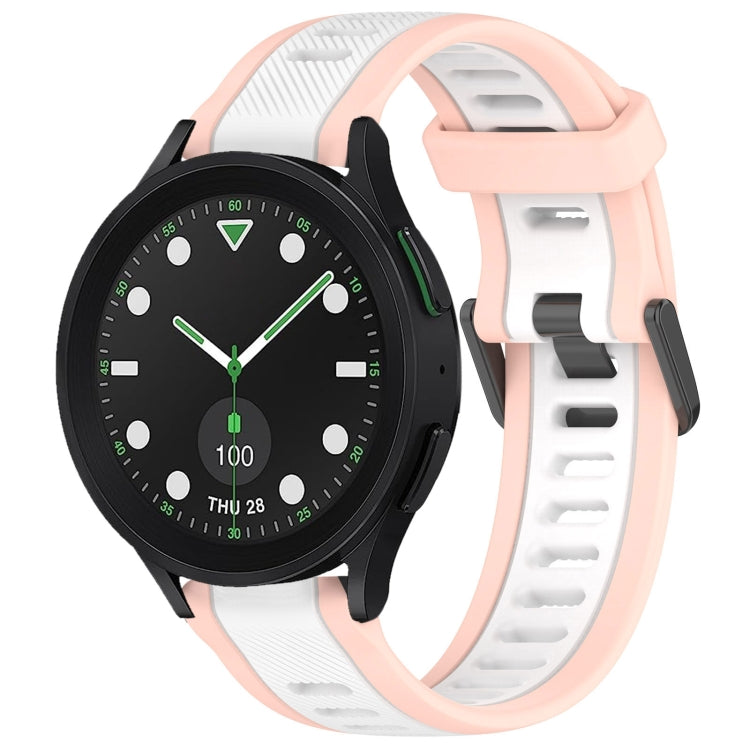 20mm Two Color Textured Silicone Watch Band, For Samsung Galaxy watch 5 Pro Golf Edition, For Samsung Galaxy watch 5 Golf Edition