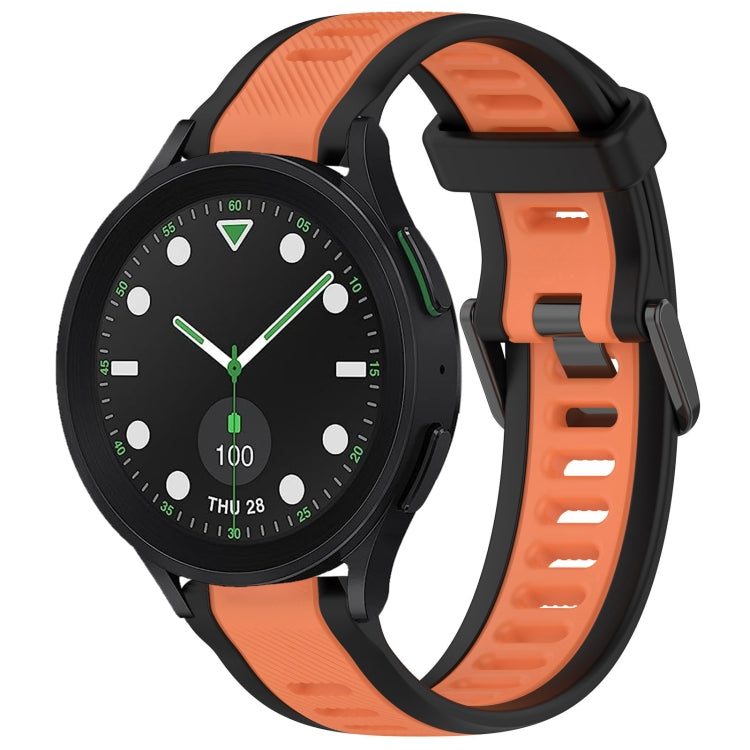 20mm Two Color Textured Silicone Watch Band, For Samsung Galaxy watch 5 Pro Golf Edition, For Samsung Galaxy watch 5 Golf Edition