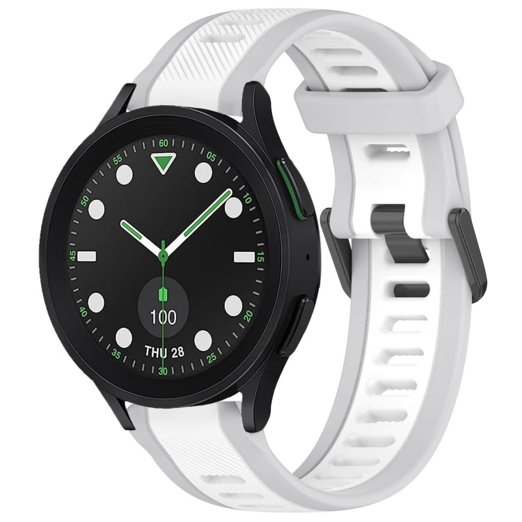 20mm Two Color Textured Silicone Watch Band, For Samsung Galaxy watch 5 Pro Golf Edition, For Samsung Galaxy watch 5 Golf Edition