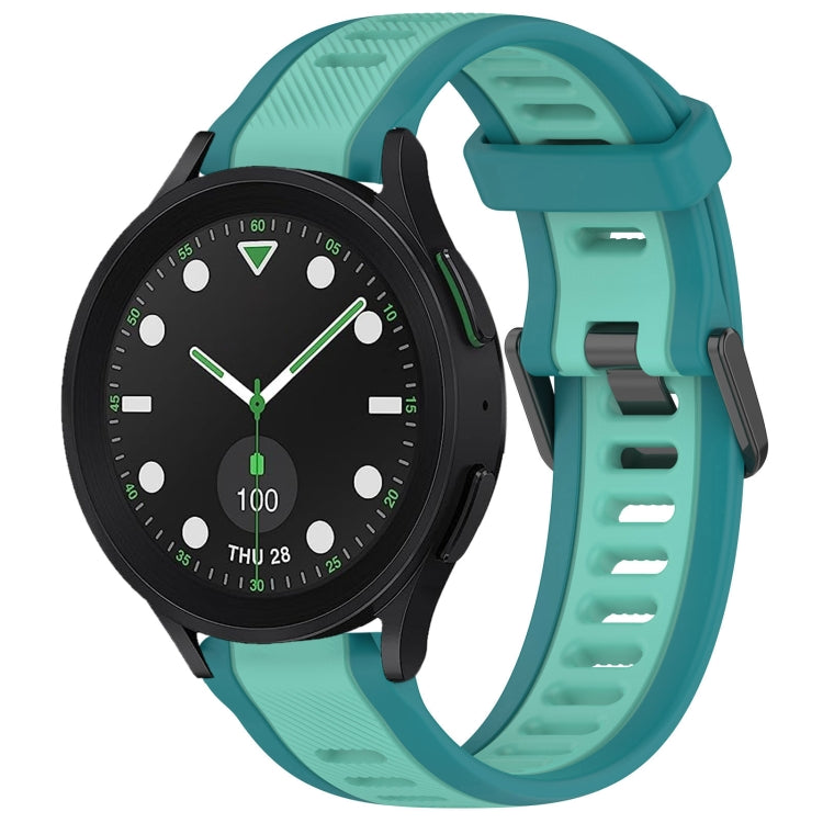 20mm Two Color Textured Silicone Watch Band, For Samsung Galaxy watch 5 Pro Golf Edition, For Samsung Galaxy watch 5 Golf Edition