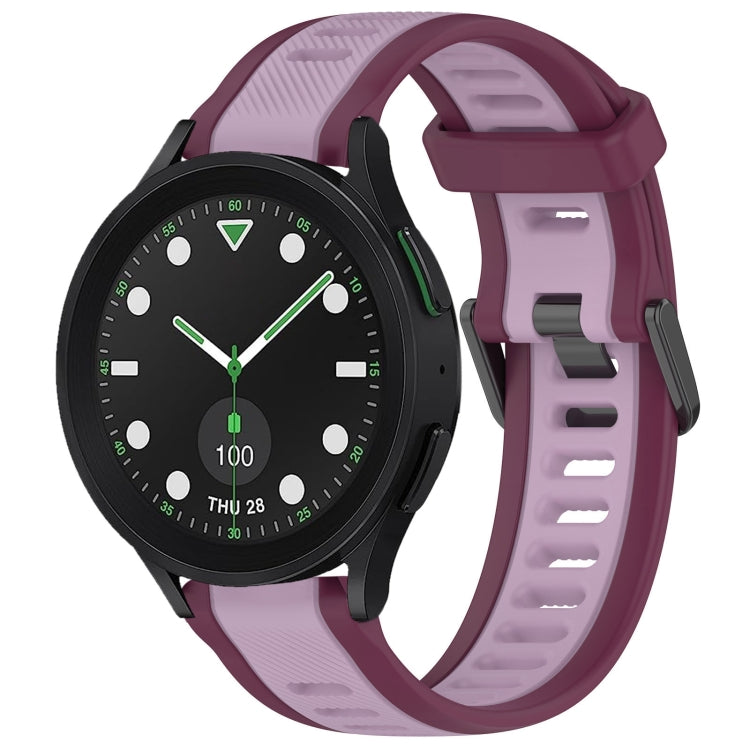 20mm Two Color Textured Silicone Watch Band, For Samsung Galaxy watch 5 Pro Golf Edition, For Samsung Galaxy watch 5 Golf Edition