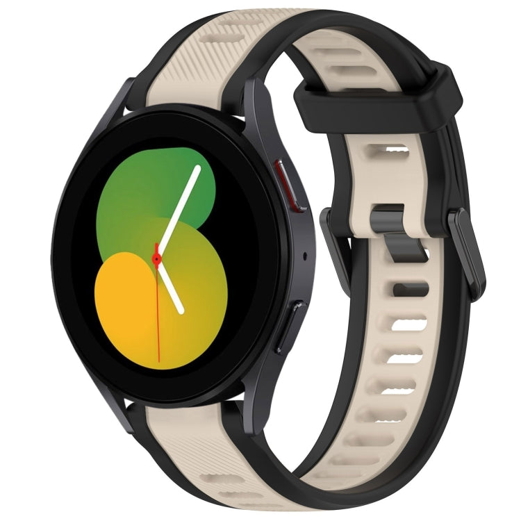 20mm Two Color Textured Silicone Watch Band, For Samsung Galaxy Watch 5  44mm, For Samsung Galaxy Watch 5 Pro  45mm