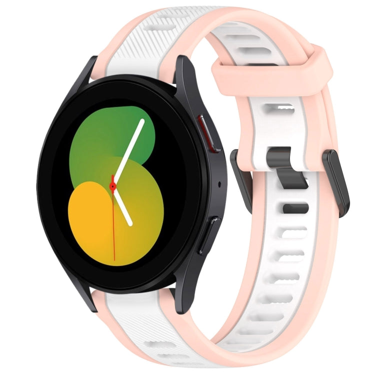 20mm Two Color Textured Silicone Watch Band, For Samsung Galaxy Watch 5  44mm, For Samsung Galaxy Watch 5 Pro  45mm