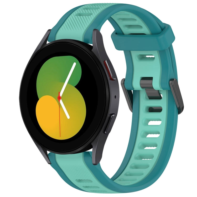 20mm Two Color Textured Silicone Watch Band, For Samsung Galaxy Watch 5  44mm, For Samsung Galaxy Watch 5 Pro  45mm