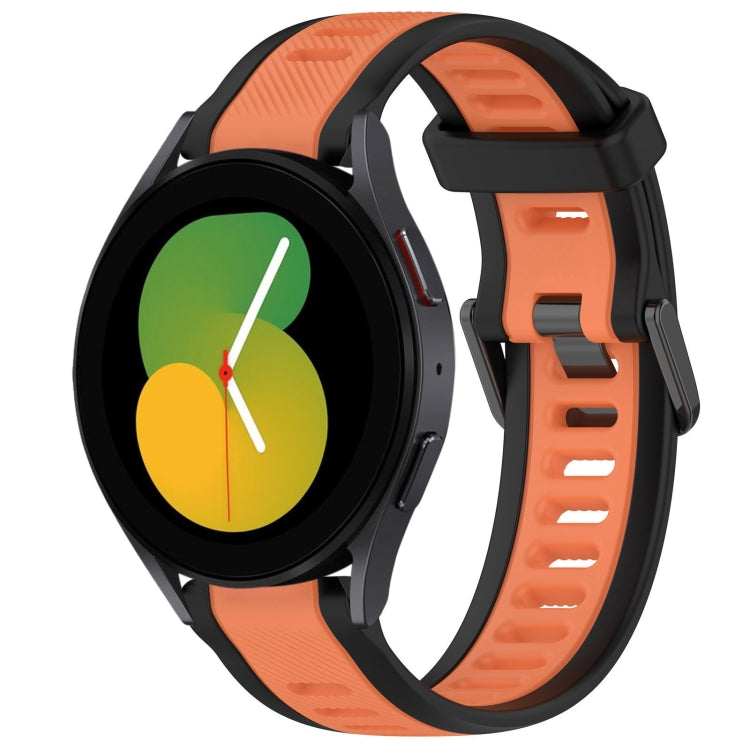 20mm Two Color Textured Silicone Watch Band, For Samsung Galaxy Watch 5  40mm, For Samsung Galaxy Watch 4 44mm