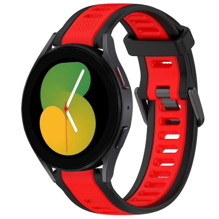 20mm Two Color Textured Silicone Watch Band, For Samsung Galaxy Watch 5  40mm, For Samsung Galaxy Watch 4 44mm