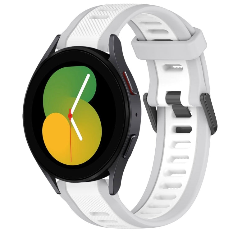 20mm Two Color Textured Silicone Watch Band, For Samsung Galaxy Watch 5  40mm, For Samsung Galaxy Watch 4 44mm