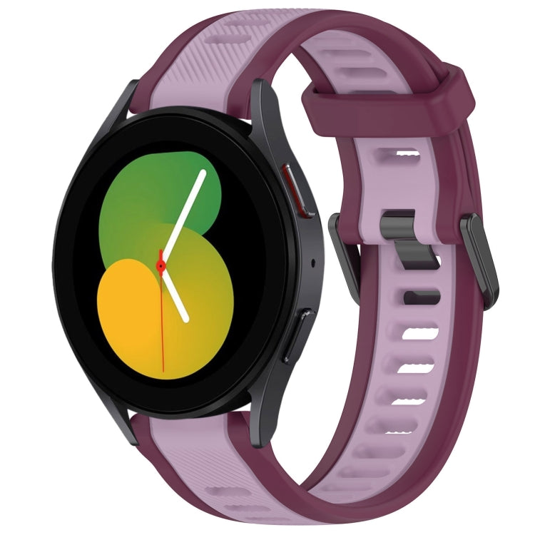 20mm Two Color Textured Silicone Watch Band, For Samsung Galaxy Watch 5  40mm, For Samsung Galaxy Watch 4 44mm
