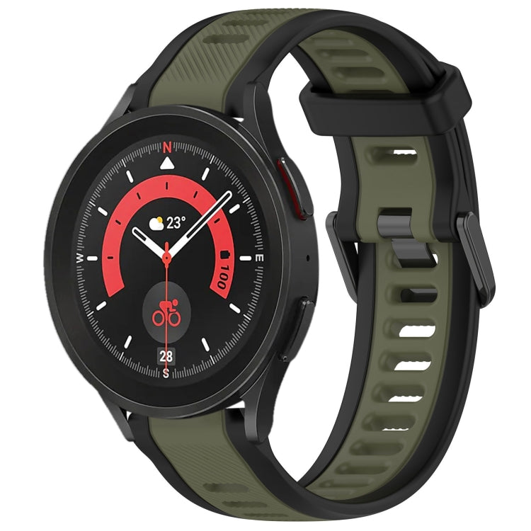 20mm Two Color Textured Silicone Watch Band, For Samsung Galaxy Watch 5  44mm, For Samsung Galaxy Watch 5 Pro  45mm