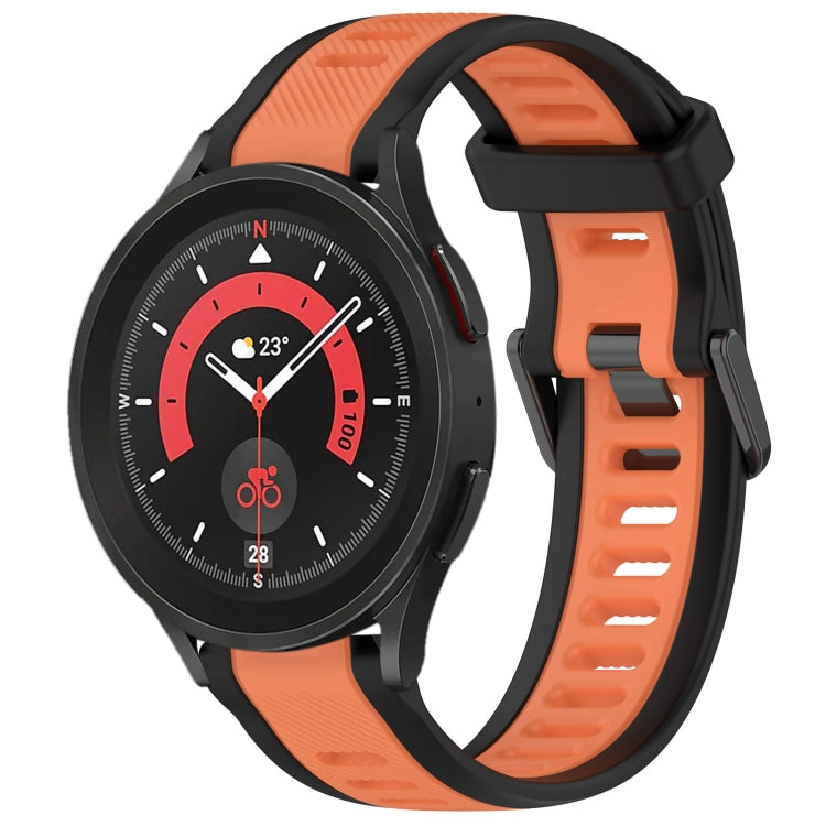 20mm Two Color Textured Silicone Watch Band, For Samsung Galaxy Watch 5  44mm, For Samsung Galaxy Watch 5 Pro  45mm