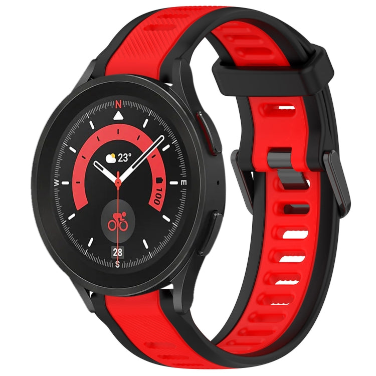 20mm Two Color Textured Silicone Watch Band, For Samsung Galaxy Watch 5  44mm, For Samsung Galaxy Watch 5 Pro  45mm