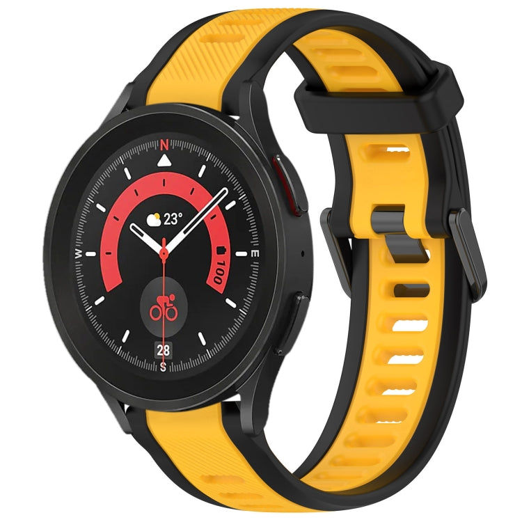 20mm Two Color Textured Silicone Watch Band, For Samsung Galaxy Watch 5  44mm, For Samsung Galaxy Watch 5 Pro  45mm