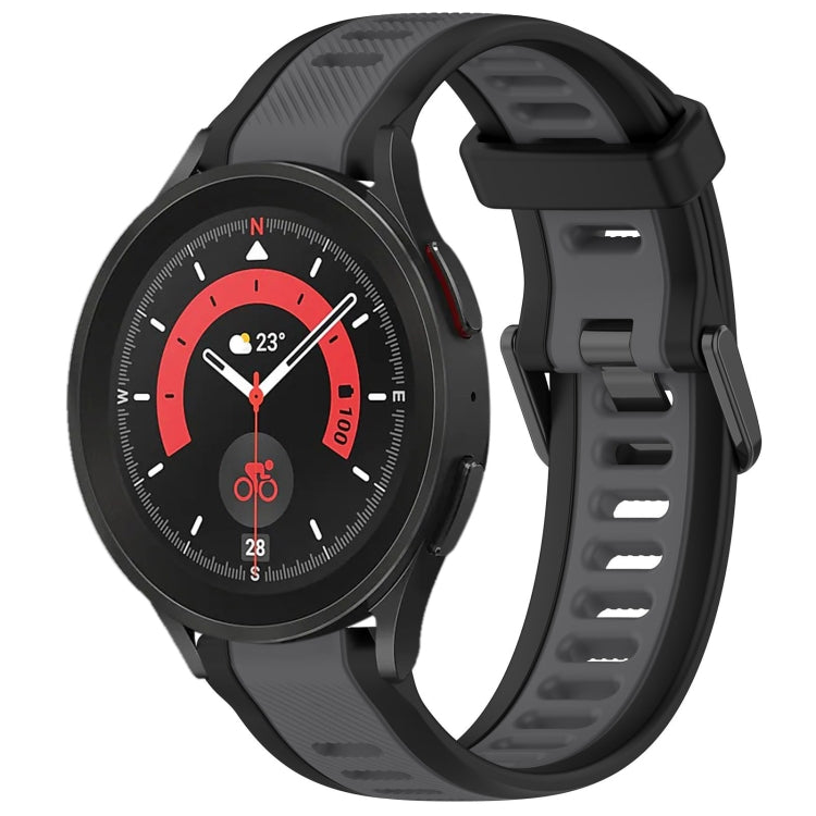 20mm Two Color Textured Silicone Watch Band, For Samsung Galaxy Watch 5  44mm, For Samsung Galaxy Watch 5 Pro  45mm