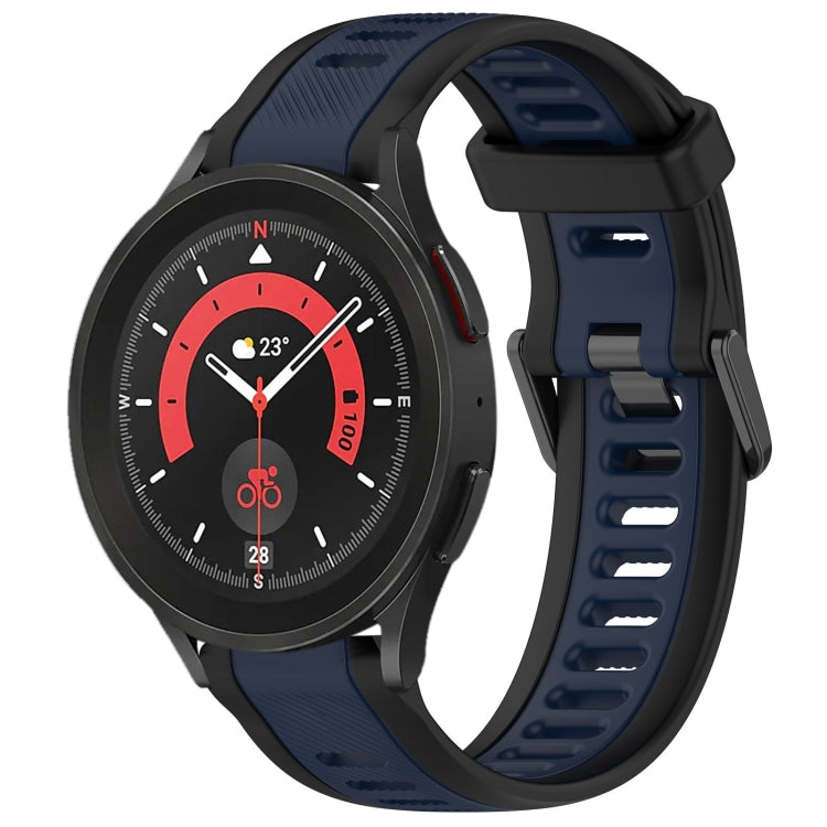 20mm Two Color Textured Silicone Watch Band, For Samsung Galaxy Watch 5  44mm, For Samsung Galaxy Watch 5 Pro  45mm