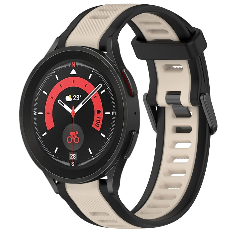 20mm Two Color Textured Silicone Watch Band, For Samsung Galaxy Watch 5  44mm, For Samsung Galaxy Watch 5 Pro  45mm