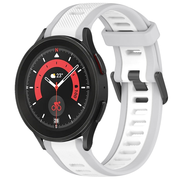 20mm Two Color Textured Silicone Watch Band, For Samsung Galaxy Watch 5  44mm, For Samsung Galaxy Watch 5 Pro  45mm