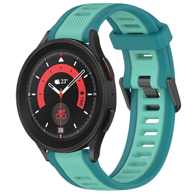 20mm Two Color Textured Silicone Watch Band, For Samsung Galaxy Watch 5  44mm, For Samsung Galaxy Watch 5 Pro  45mm