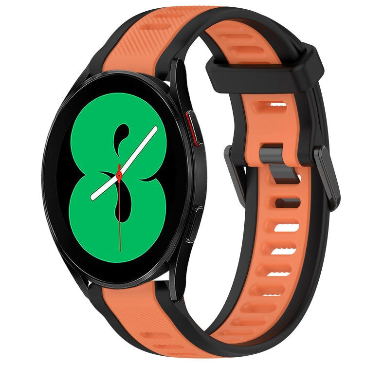 20mm Two Color Textured Silicone Watch Band, For Samsung Galaxy Watch 5  40mm, For Samsung Galaxy Watch 4 44mm