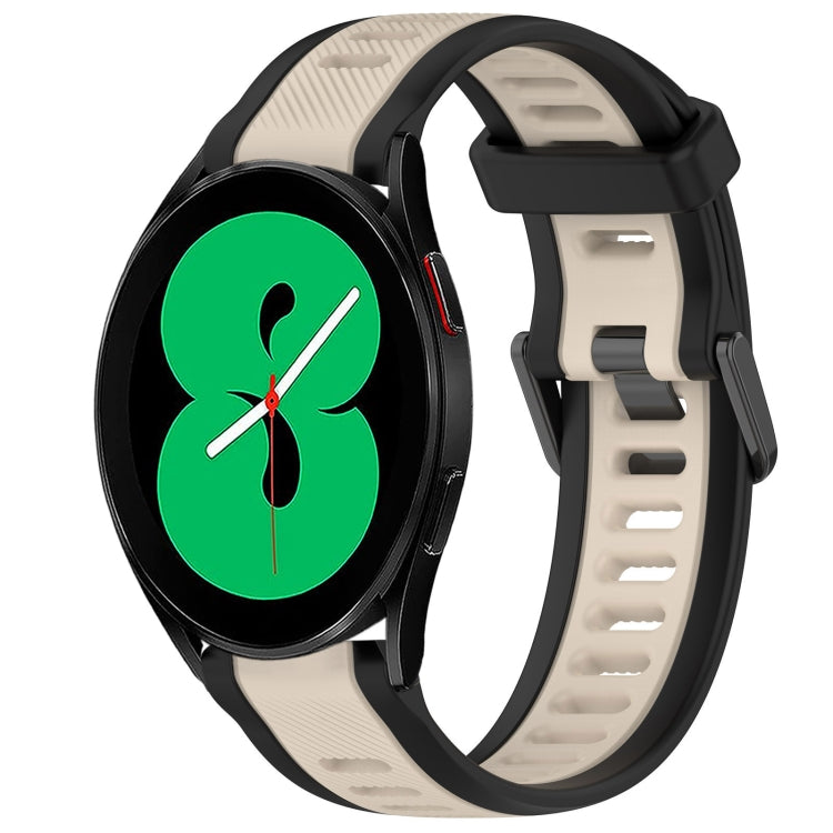 20mm Two Color Textured Silicone Watch Band, For Samsung Galaxy Watch 5  40mm, For Samsung Galaxy Watch 4 44mm