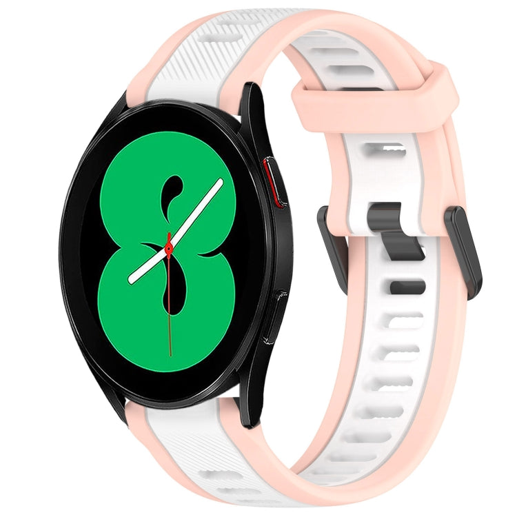 20mm Two Color Textured Silicone Watch Band, For Samsung Galaxy Watch 5  40mm, For Samsung Galaxy Watch 4 44mm