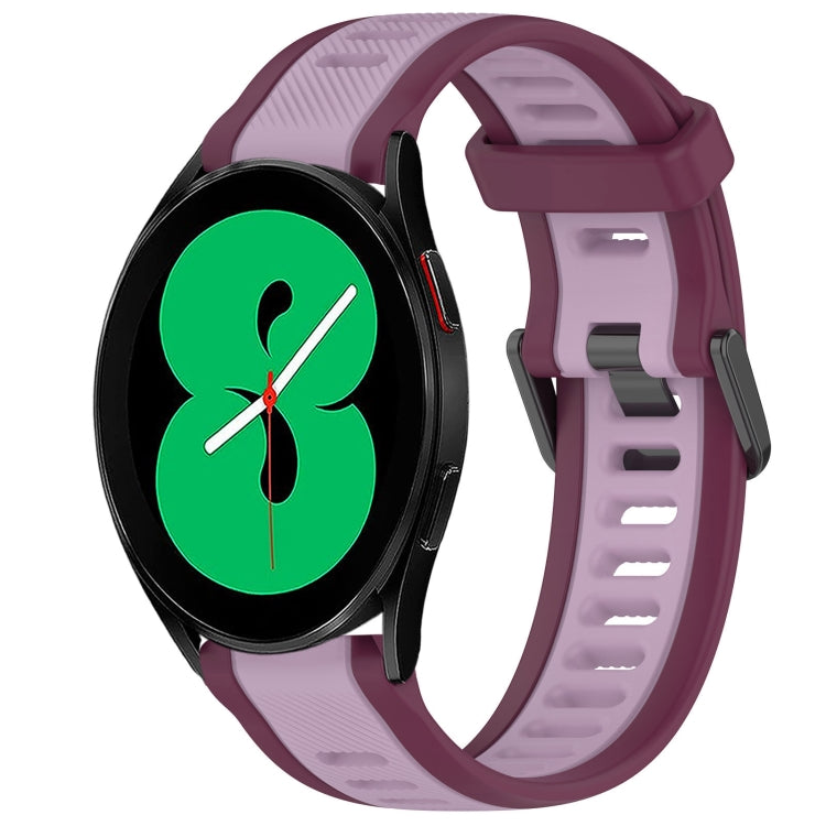 20mm Two Color Textured Silicone Watch Band, For Samsung Galaxy Watch 5  40mm, For Samsung Galaxy Watch 4 44mm