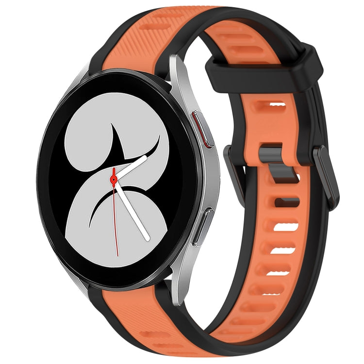 20mm Two Color Textured Silicone Watch Band, For Samsung Galaxy Watch 4 40mm, For Samsung  Galaxy Watch 4 Classic 46mm