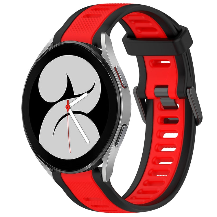 20mm Two Color Textured Silicone Watch Band, For Samsung Galaxy Watch 4 40mm, For Samsung  Galaxy Watch 4 Classic 46mm