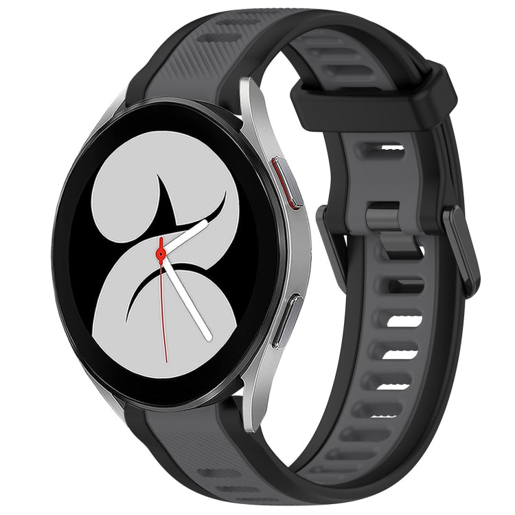 20mm Two Color Textured Silicone Watch Band, For Samsung Galaxy Watch 4 40mm, For Samsung  Galaxy Watch 4 Classic 46mm