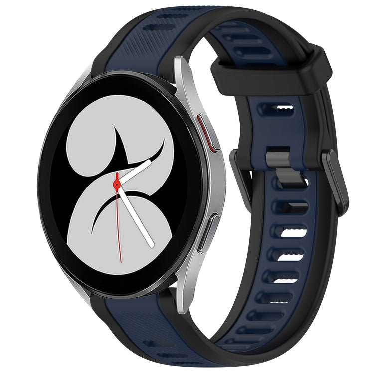 20mm Two Color Textured Silicone Watch Band, For Samsung Galaxy Watch 4 40mm, For Samsung  Galaxy Watch 4 Classic 46mm