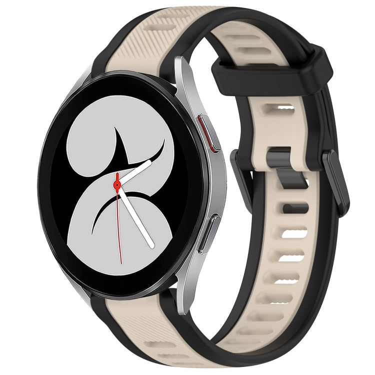 20mm Two Color Textured Silicone Watch Band, For Samsung Galaxy Watch 4 40mm, For Samsung  Galaxy Watch 4 Classic 46mm